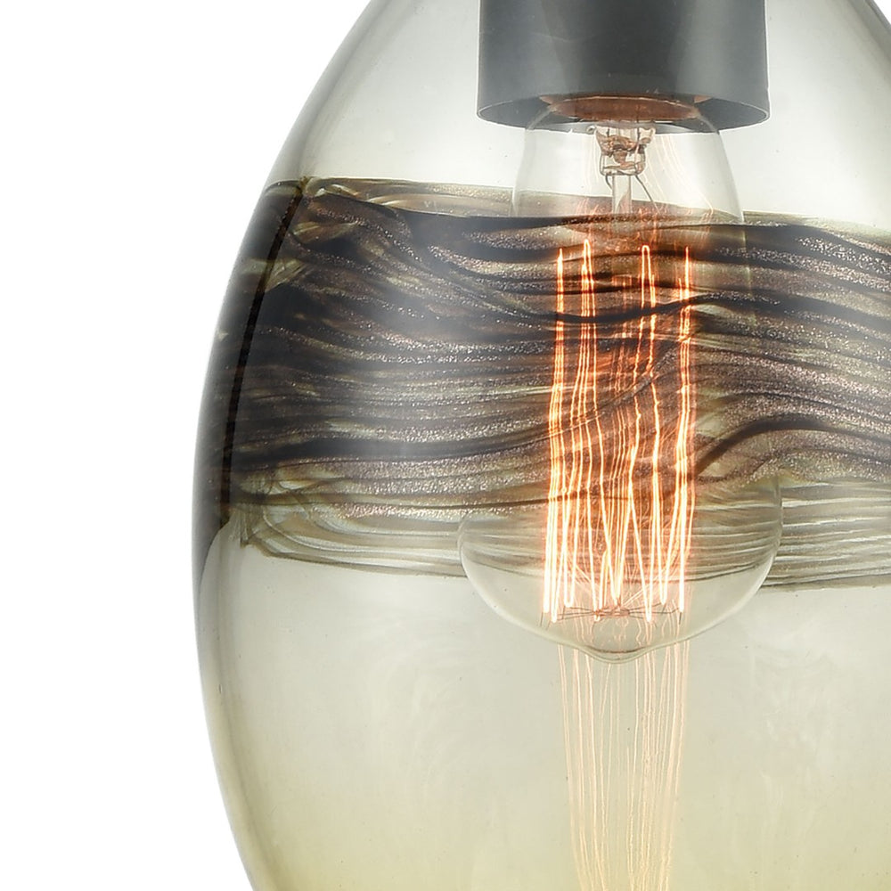 Atlas Whisp 6'' Wide Mini Pendant Light - Artisan Blown Glass & Oil Rubbed Bronze for Modern Spaces CL11718-GD