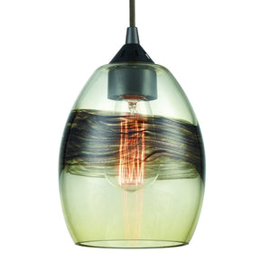 Atlas Whisp 6'' Wide Mini Pendant Light - Artisan Blown Glass & Oil Rubbed Bronze for Modern Spaces CL11718-GD