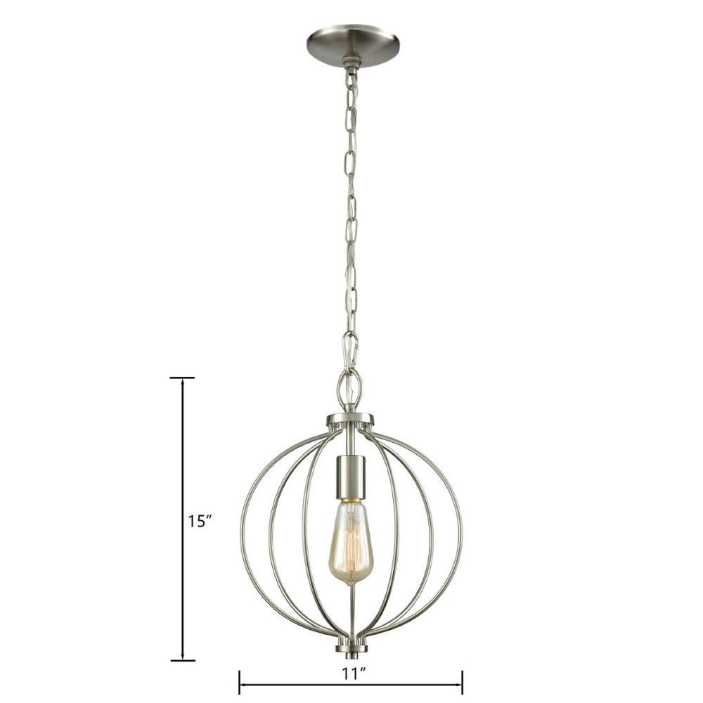 Atlas Williamsport 11" Wide 1-Light Mini Pendant - Timeless Brushed Nickel Lighting for Elegant Spaces CL11719-NK