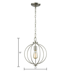 Atlas Williamsport 11" Wide 1-Light Mini Pendant - Timeless Brushed Nickel Lighting for Elegant Spaces CL11719-NK