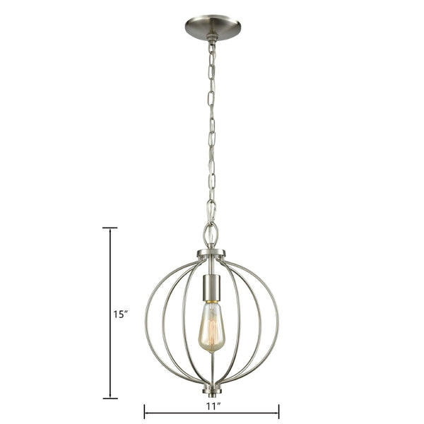 Atlas Williamsport 11" Wide 1-Light Mini Pendant - Timeless Brushed Nickel Lighting for Elegant Spaces CL11719-NK
