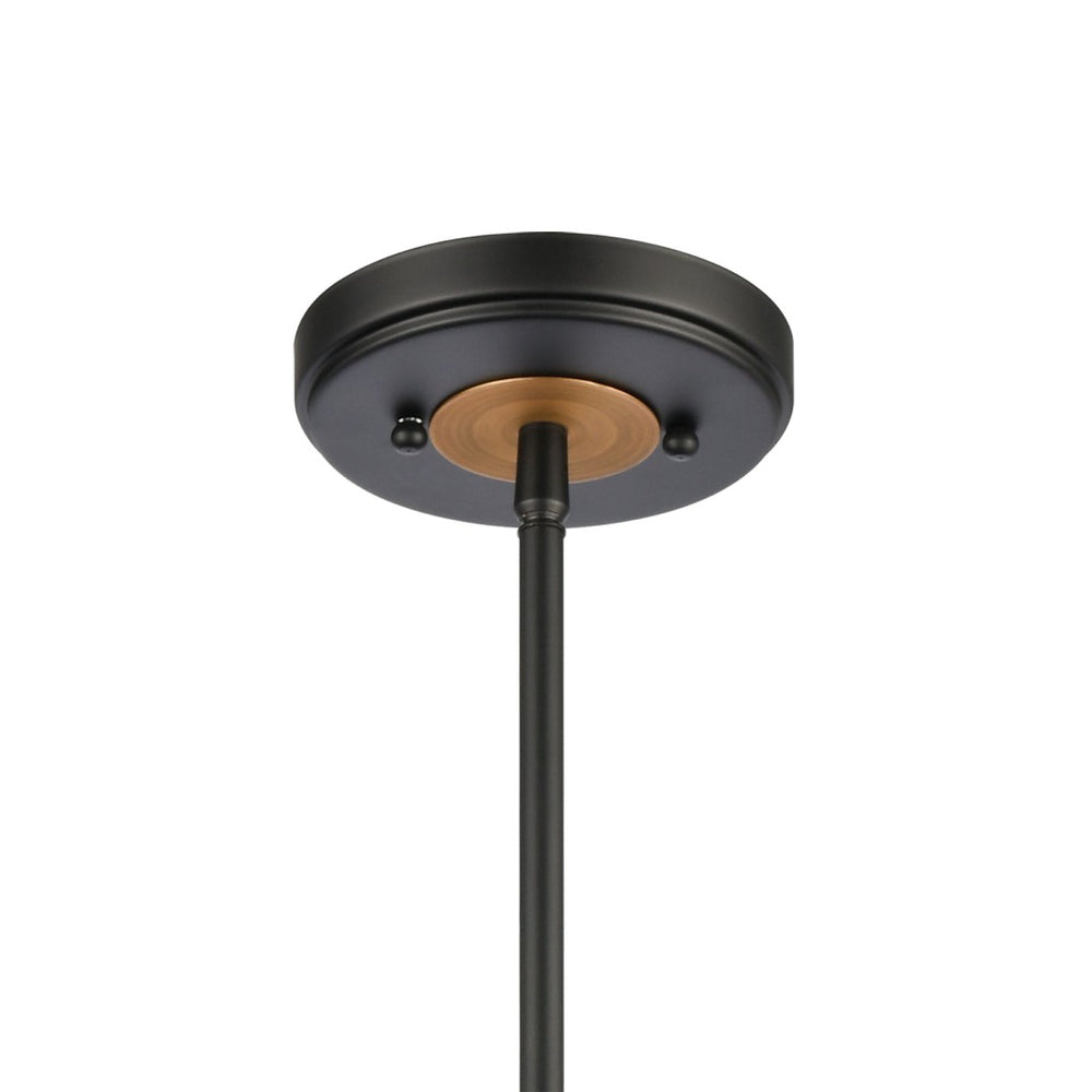 Atlas Woodbridge 10" Wide Mini Pendant Light - Elegant Matte Black & Weathered Oak for Timeless Style CL11722-BK
