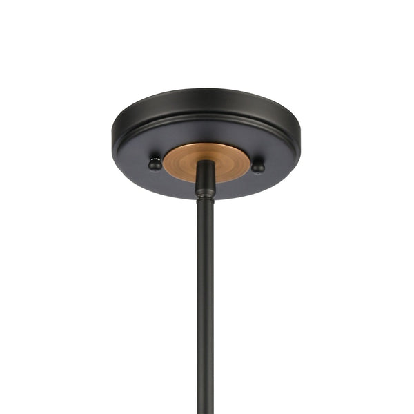 Atlas Woodbridge 10" Wide Mini Pendant Light - Elegant Matte Black & Weathered Oak for Timeless Style CL11722-BK