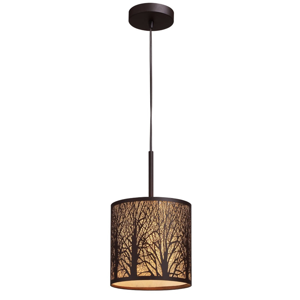 Atlas Woodland Sunrise 1-Light Mini Pendant in Aged Bronze - Nature-Inspired Design for Cozy Ambiance CL11723-BZ