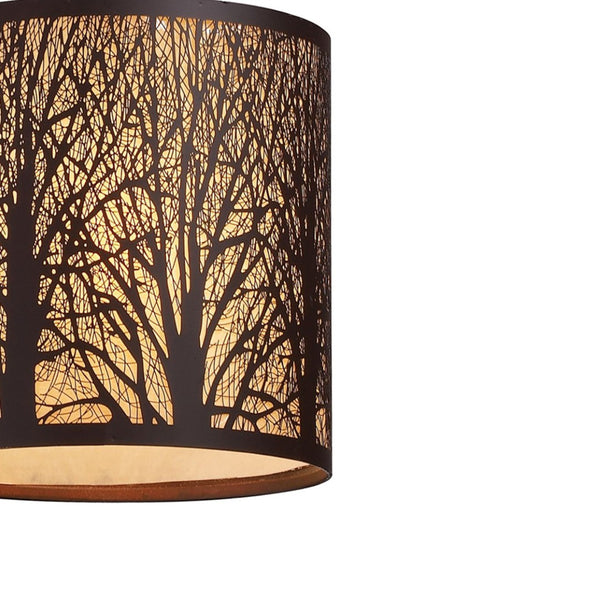 Atlas Woodland Sunrise 1-Light Mini Pendant in Aged Bronze - Nature-Inspired Design for Cozy Ambiance CL11723-BZ