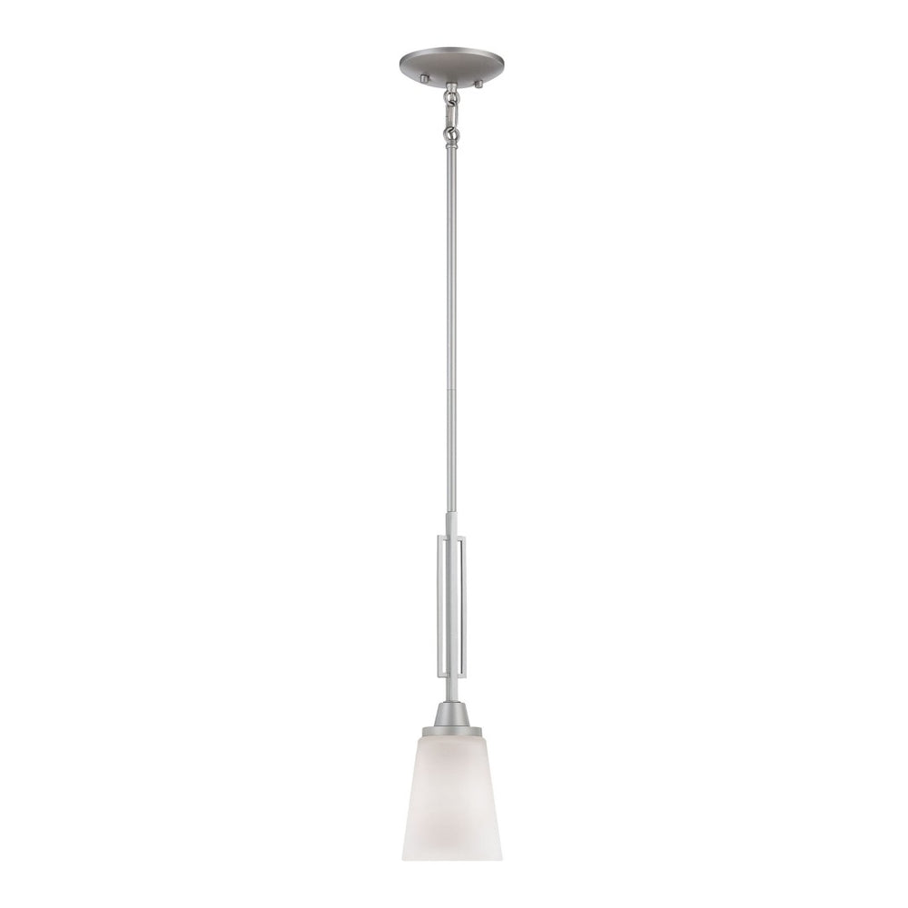 Atlas Wright 5.75'' Mini Pendant Light - Modern Matte Nickel with Bell-Shaped Glass Shade for Versatile Use CL11724-NK
