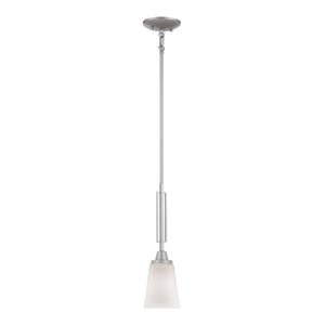 Atlas Wright 5.75'' Mini Pendant Light - Modern Matte Nickel with Bell-Shaped Glass Shade for Versatile Use CL11724-NK