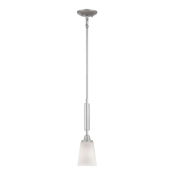 Atlas Wright 5.75'' Mini Pendant Light - Modern Matte Nickel with Bell-Shaped Glass Shade for Versatile Use CL11724-NK