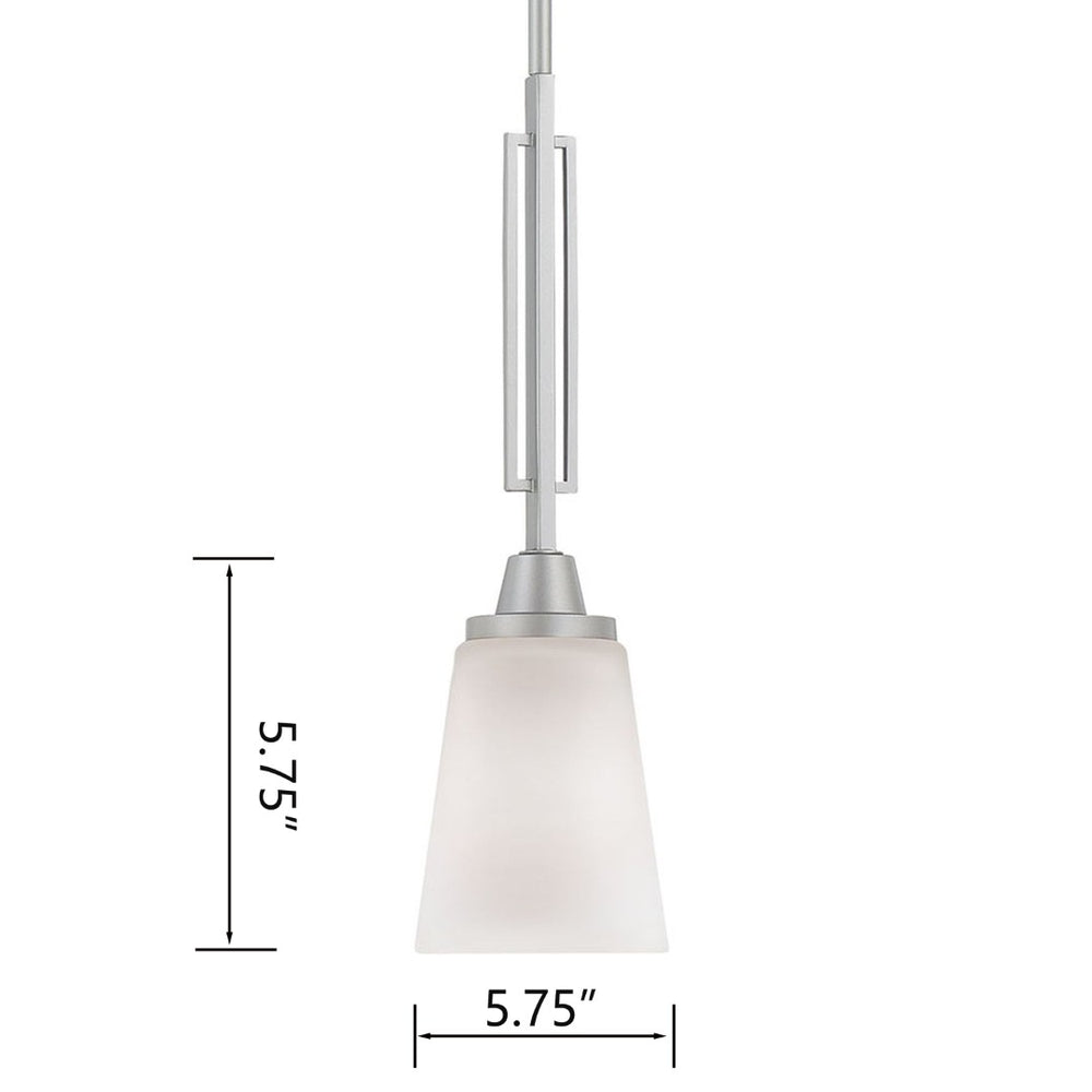 Atlas Wright 5.75'' Mini Pendant Light - Modern Matte Nickel with Bell-Shaped Glass Shade for Versatile Use CL11724-NK