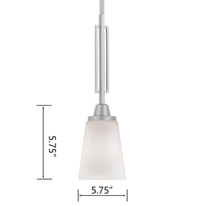 Atlas Wright 5.75'' Mini Pendant Light - Modern Matte Nickel with Bell-Shaped Glass Shade for Versatile Use CL11724-NK