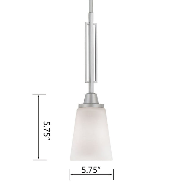 Atlas Wright 5.75'' Mini Pendant Light - Modern Matte Nickel with Bell-Shaped Glass Shade for Versatile Use CL11724-NK