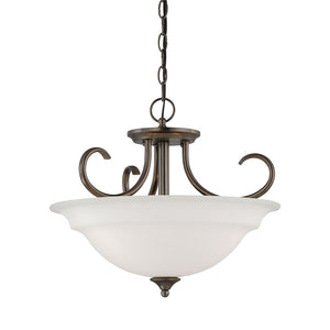 Atlas Bella 16" Wide 3-Light Pendant in Oiled Bronze - Charming Dome Shades for Timeless Elegance & Warmth CL11725-BZ