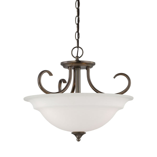 Atlas Bella 16" Wide 3-Light Pendant in Oiled Bronze - Charming Dome Shades for Timeless Elegance & Warmth CL11725-BZ