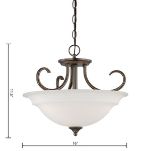 Atlas Bella 16" Wide 3-Light Pendant in Oiled Bronze - Charming Dome Shades for Timeless Elegance & Warmth CL11725-BZ