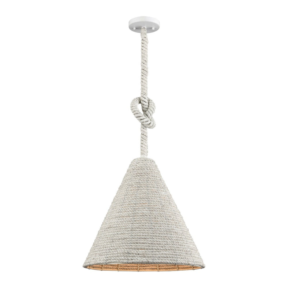 Atlas Air Loom 16.5'' Wide Coastal Pendant Light – Off-White Rope Shade for Breezy Beach Vibes CL11726-WH