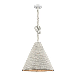 Atlas Air Loom 16.5'' Wide Coastal Pendant Light – Off-White Rope Shade for Breezy Beach Vibes CL11726-WH