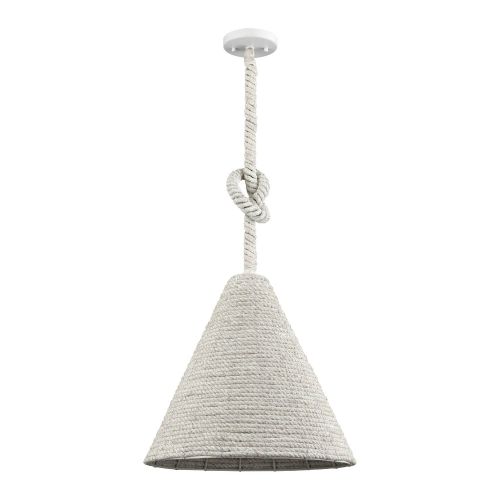 Atlas Air Loom 16.5'' Wide Coastal Pendant Light – Off-White Rope Shade for Breezy Beach Vibes CL11726-WH