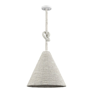 Atlas Air Loom 16.5'' Wide Coastal Pendant Light – Off-White Rope Shade for Breezy Beach Vibes CL11726-WH