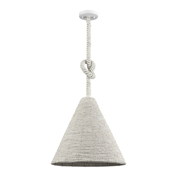 Atlas Air Loom 16.5'' Wide Coastal Pendant Light – Off-White Rope Shade for Breezy Beach Vibes CL11726-WH
