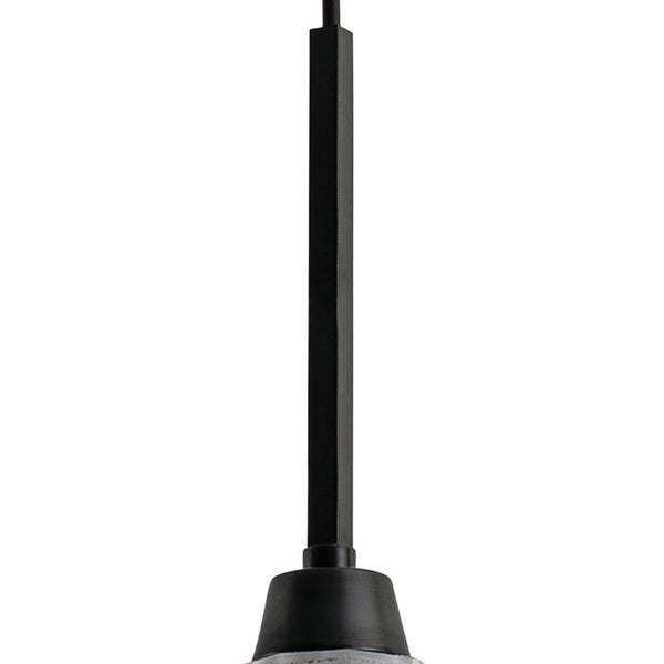 Atlas Arctic 1-Light Pendant - Modern Geometric Design with Faceted Glass Shade for Stunning Interiors Acid Dipped Black CL11728-BK