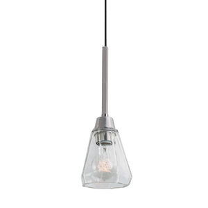 Atlas Arctic 1-Light Pendant - Modern Geometric Design with Faceted Glass Shade for Stunning Interiors Polished Nickel CL11728-NK