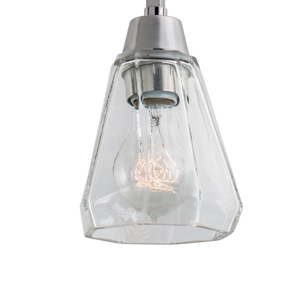 Atlas Arctic 1-Light Pendant - Modern Geometric Design with Faceted Glass Shade for Stunning Interiors Polished Nickel CL11728-NK