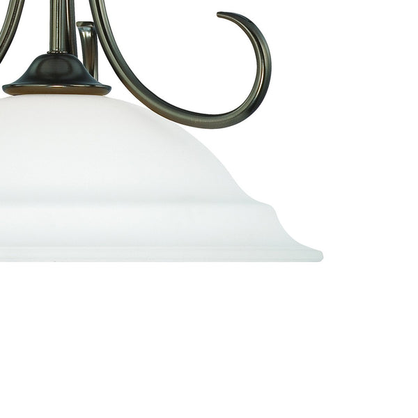 Atlas Bella 16" Wide Elegant Pendant Light with White Glass Shade for Dining, Entryway, and Kitchen Spaces Oiled Bronze CL11729-BZ