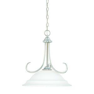 Atlas Bella 16" Wide Elegant Pendant Light with White Glass Shade for Dining, Entryway, and Kitchen Spaces Brushed Nickel CL11729-NK