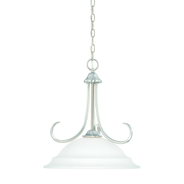 Atlas Bella 16" Wide Elegant Pendant Light with White Glass Shade for Dining, Entryway, and Kitchen Spaces Brushed Nickel CL11729-NK