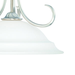 Atlas Bella 16" Wide Elegant Pendant Light with White Glass Shade for Dining, Entryway, and Kitchen Spaces Brushed Nickel CL11729-NK