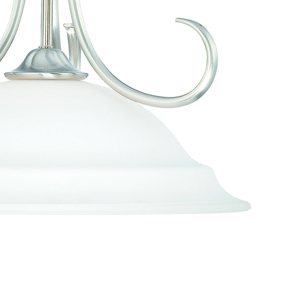 Atlas Bella 16" Wide Elegant Pendant Light with White Glass Shade for Dining, Entryway, and Kitchen Spaces Brushed Nickel CL11729-NK