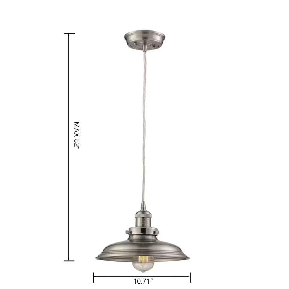 Atlas Biern 10.71" Wide Industrial-Style 1-Light Pendant in Pewter - Versatile Elegance for Any Space CL11731-SV