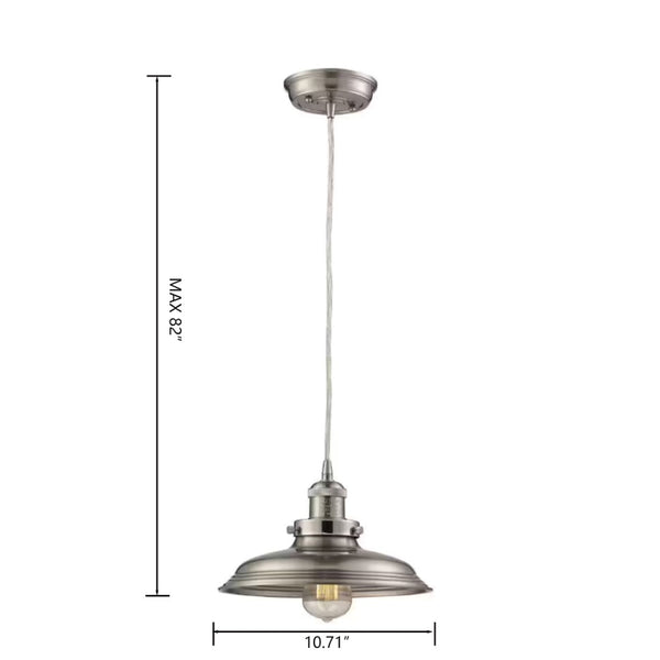 Atlas Biern 10.71" Wide Industrial-Style 1-Light Pendant in Pewter - Versatile Elegance for Any Space CL11731-SV