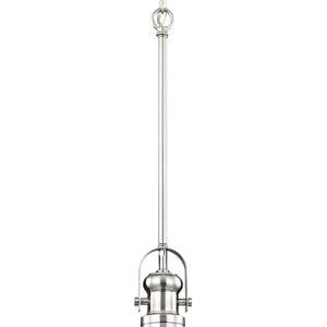 Atlas Blakesley 14'' Wide 1-Light Pendant Light - Modern Brushed Nickel with Frosted Glass Shade Design CL11732-NK