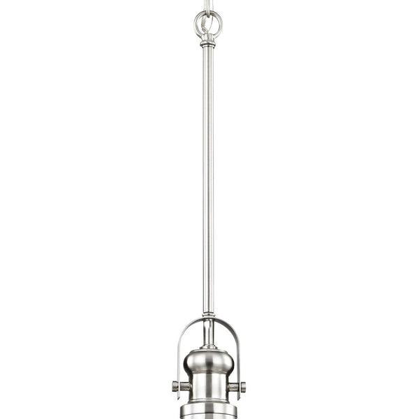 Atlas Blakesley 14'' Wide 1-Light Pendant Light - Modern Brushed Nickel with Frosted Glass Shade Design CL11732-NK