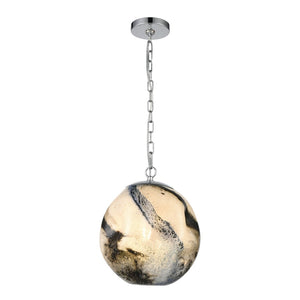 Atlas Blue Planetary 12'' Wide Pendant Light - Hand-Blown Glass, Chrome Finish, Perfect for Modern Spaces CL11733-WH