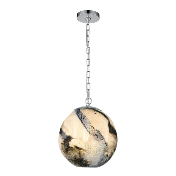 Atlas Blue Planetary 12'' Wide Pendant Light - Hand-Blown Glass, Chrome Finish, Perfect for Modern Spaces CL11733-WH