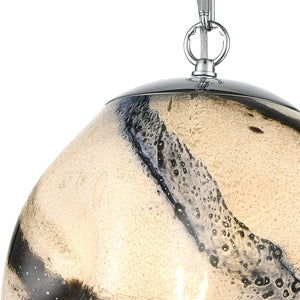 Atlas Blue Planetary 12'' Wide Pendant Light - Hand-Blown Glass, Chrome Finish, Perfect for Modern Spaces CL11733-WH