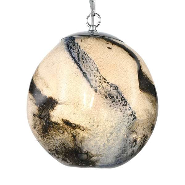 Atlas Blue Planetary 12'' Wide Pendant Light - Hand-Blown Glass, Chrome Finish, Perfect for Modern Spaces CL11733-WH