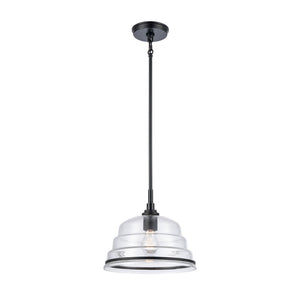 Atlas Boyer Modern 1-Light Pendant with Clear Glass Shade - Elevate Your Space with Elegant Illumination Matte Black 11'' CL11735-BK