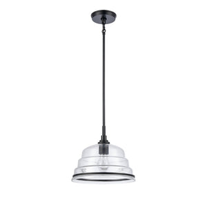 Atlas Boyer Modern 1-Light Pendant with Clear Glass Shade - Elevate Your Space with Elegant Illumination Matte Black 11'' CL11735-BK