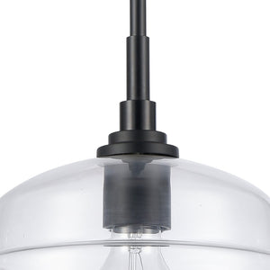 Atlas Boyer Modern 1-Light Pendant with Clear Glass Shade - Elevate Your Space with Elegant Illumination Matte Black 11'' CL11735-BK