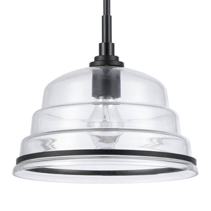Atlas Boyer Modern 1-Light Pendant with Clear Glass Shade - Elevate Your Space with Elegant Illumination Matte Black 11'' CL11735-BK