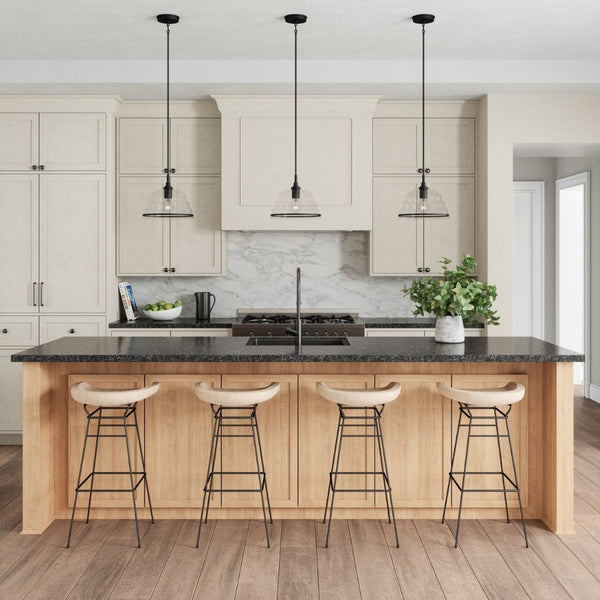 Atlas Boyer Modern 1-Light Pendant with Clear Glass Shade - Elevate Your Space with Elegant Illumination Matte Black 11'' CL11735-BK