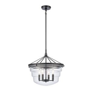 Atlas Boyer Modern 1-Light Pendant with Clear Glass Shade - Elevate Your Space with Elegant Illumination Matte Black 18'' CL11736-BK