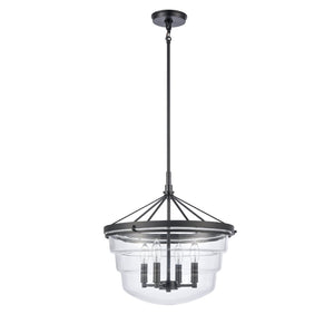 Atlas Boyer Modern 1-Light Pendant with Clear Glass Shade - Elevate Your Space with Elegant Illumination Matte Black 18'' CL11736-BK