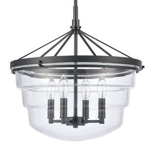 Atlas Boyer Modern 1-Light Pendant with Clear Glass Shade - Elevate Your Space with Elegant Illumination Matte Black 18'' CL11736-BK