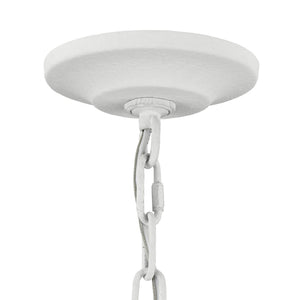 Atlas Breezeway 4-Light Pendant - Coastal-Inspired White Coral Fixture with Rattan Accents for Elegance CL11738-WH