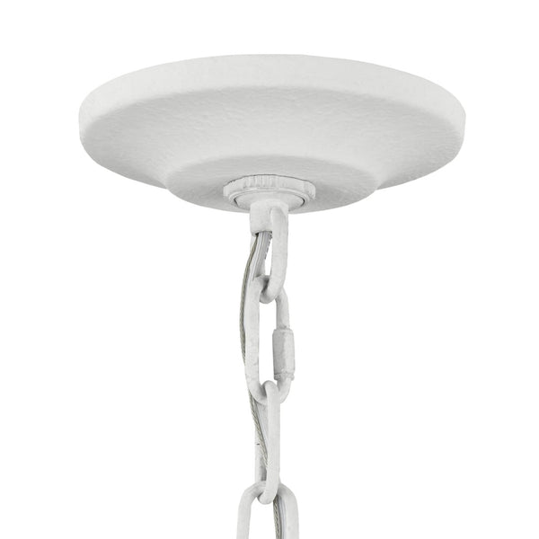 Atlas Breezeway 4-Light Pendant - Coastal-Inspired White Coral Fixture with Rattan Accents for Elegance CL11738-WH