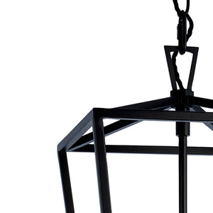 Atlas Cage Elegant Lantern-Style 4-Light Pendant with Open Framework for Warm Ambient Illumination Matte Black 12'' CL11742-BK